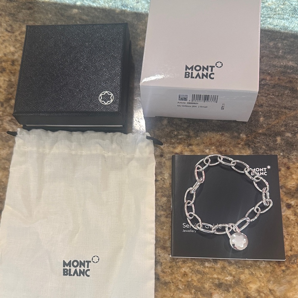 Nwt Montblanc Women's Silver Chain Bracelet